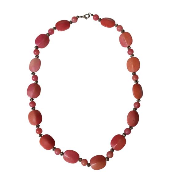 Coral Orange Tones Ombre Beaded Necklace VTG 9" Fall Autumn Halloween Jewelry - Picture 7 of 16